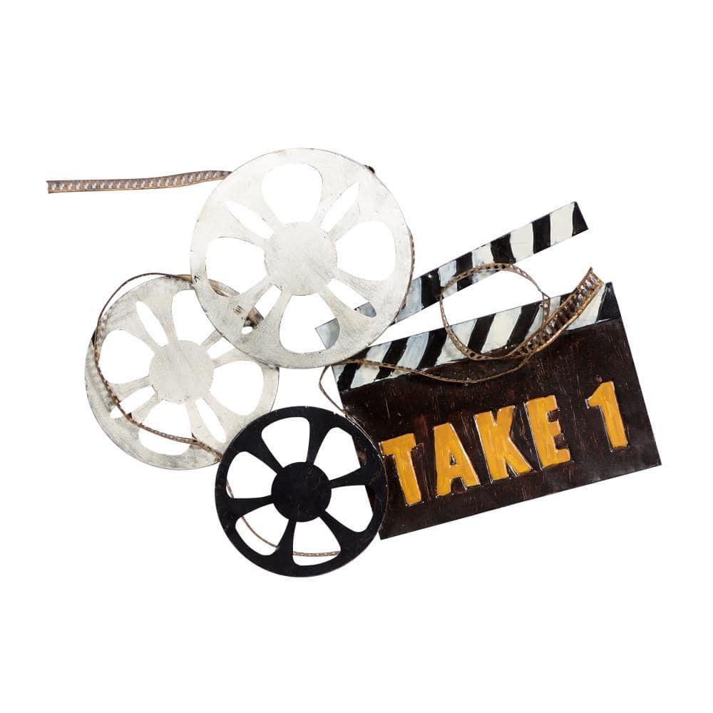 DecMode Black Metal Reels Film Wall Decor