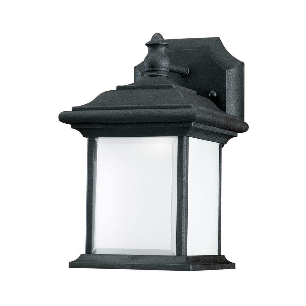 Wynfield 1-Light Black Outdoor 9.75 in. Wall Lantern Sconce