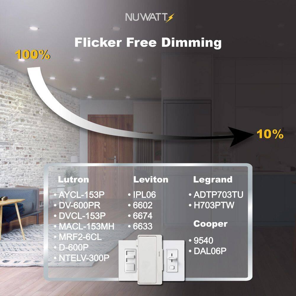 Panel Downlight 6'' Selectable Color Temperature Dimmable Air-Tight IC Rated LED Canless Recessed Lighting Kit