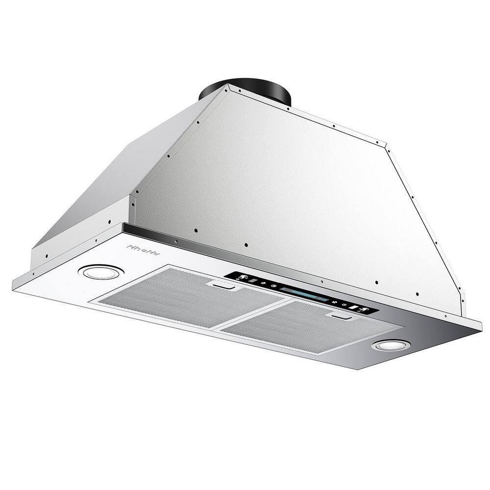 Range Hood Insert 36, AROAN Built-in Range Hood with Ducted/Ductless Convertible, Stainless Steel Vent Hood for Kitchen with 900 CFM, 4 Speed Soft Touch Switch, Aluminum Filters, Carbon Filter(B0136A)