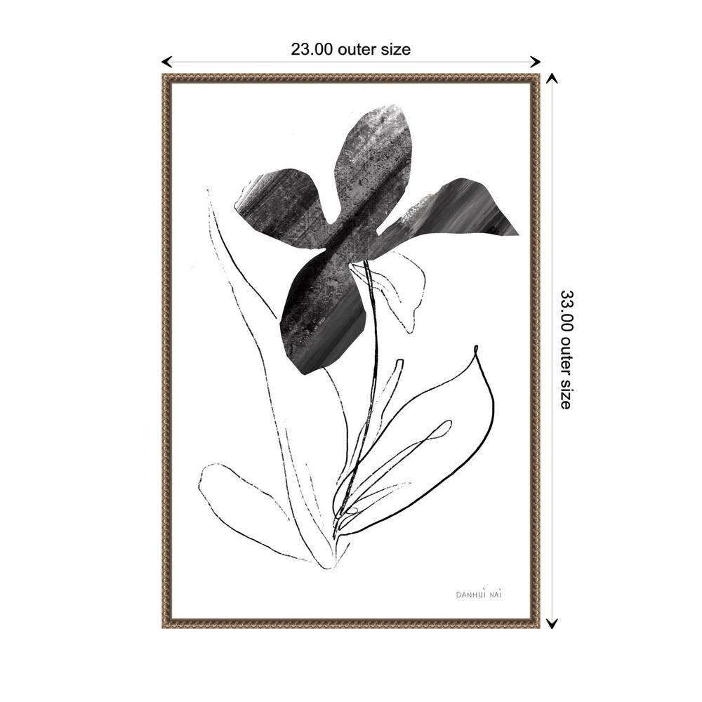23"x33" Paradise Plants II by Danhui Nai Framed Canvas Wall Art Print Bronze - Amanti Art: Modern Style, Polystyrene Frame, Botanical Theme