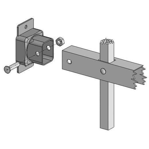 White Metal Fence Post 2 in. X 2 in. X 3 Ft. with Flange Post (White)