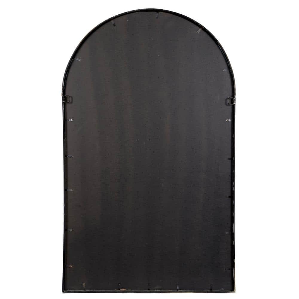 DecMode Traditional Windowpane Style Metal Wall Mirror with Polished Brown Finish, 34"W x 56"H