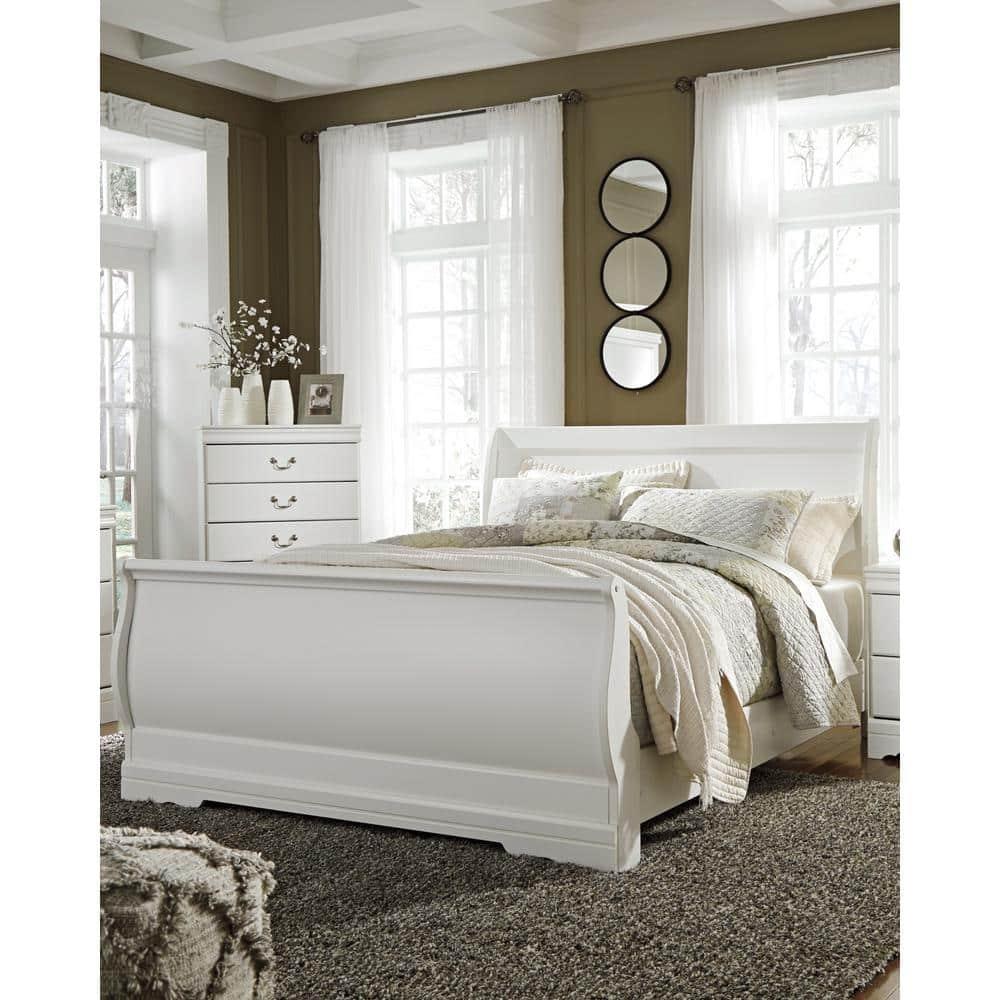 Queen Anarasia Sleigh Headboard White - Signature Design by Ashley: Cottage Style, Louis Philippe Design, 44.49" Height