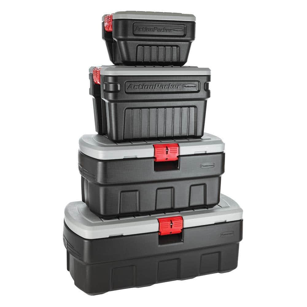 Rubbermaid Rubbermaid 35 Gal Action Packer Heavy Duty Storage Tote with Lockable Lid