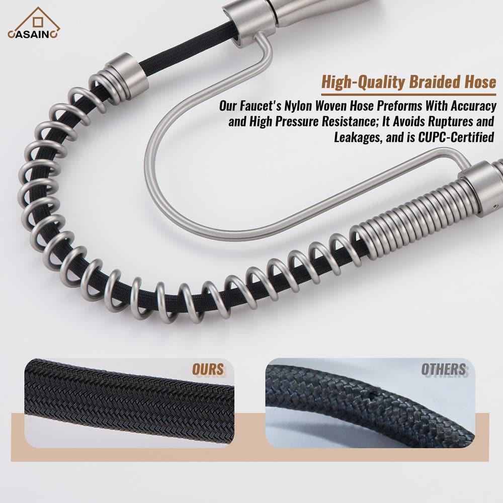 CASAINC Single Bowl White Fireclay Farmhouse Kitchen Sink With Faucet Included