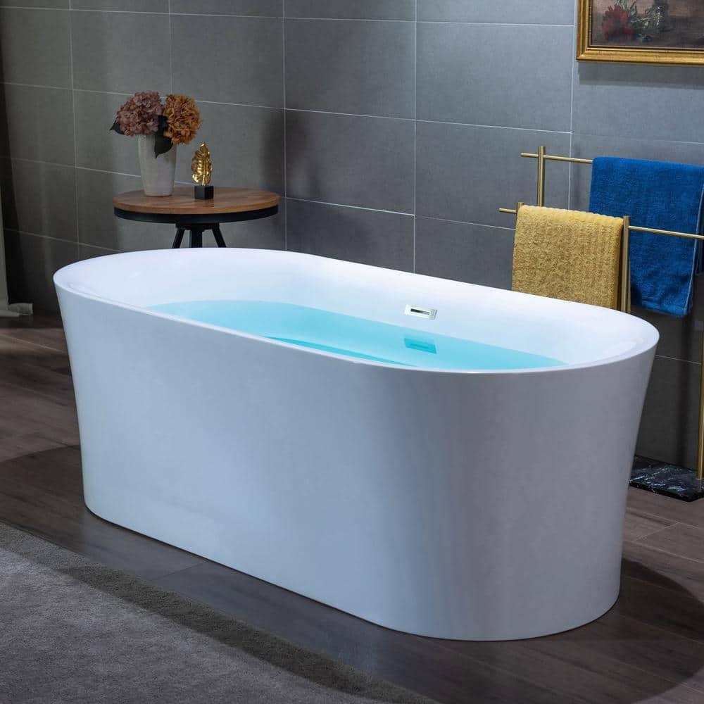Freestanding Soaking Acrylic Curved Design Bathtub
