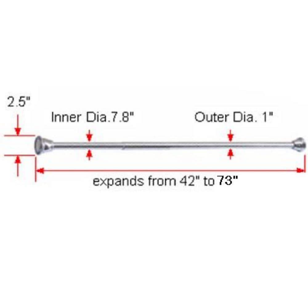 Design House Classic Adjustable Straight Tension Shower Curtain Rod for Bathroom
