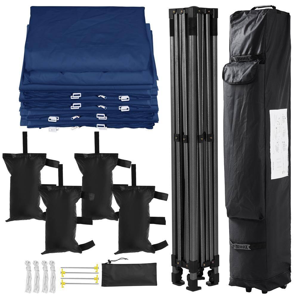 Yaheetech 10x10 Pop Up Commercial Canopy Tent with 4 Removable Sidewalls, Sandbags, Stakes & Ropes, Waterproof Instant Canopies for Wedding Party Commercial Event Pavilion, White