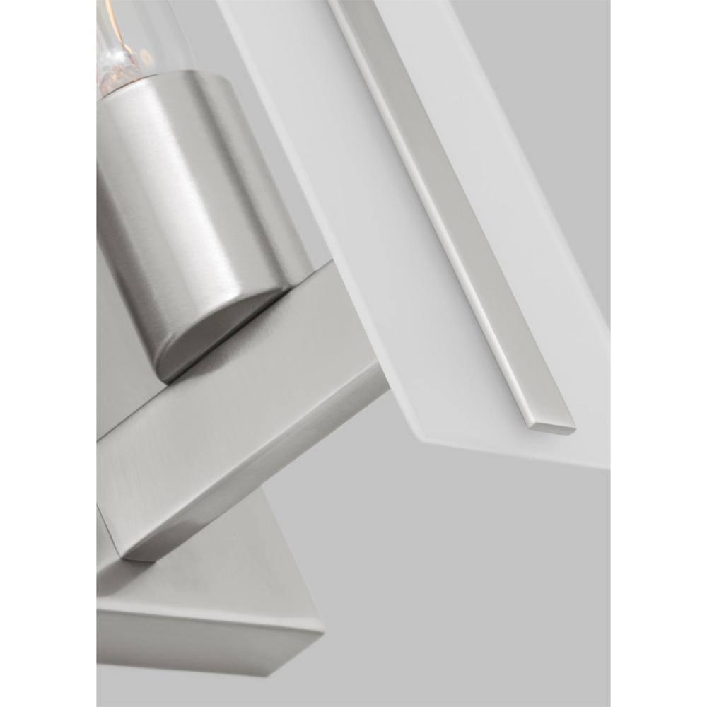 Elegant Brushed Nickel Vanity Sconce with Satin Etched Glass