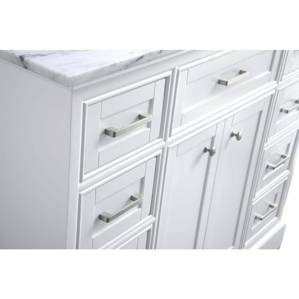 Elegant Decor Americana 42" Single Marble Top Bathroom Vanity in White