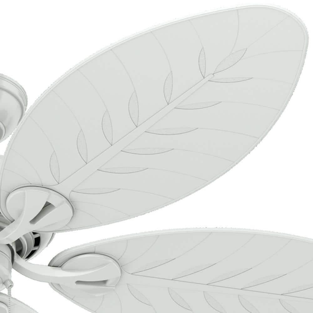 54" Bayview 5 - Blade Outdoor Tropical Leaf Ceiling Fan with Pull Chain