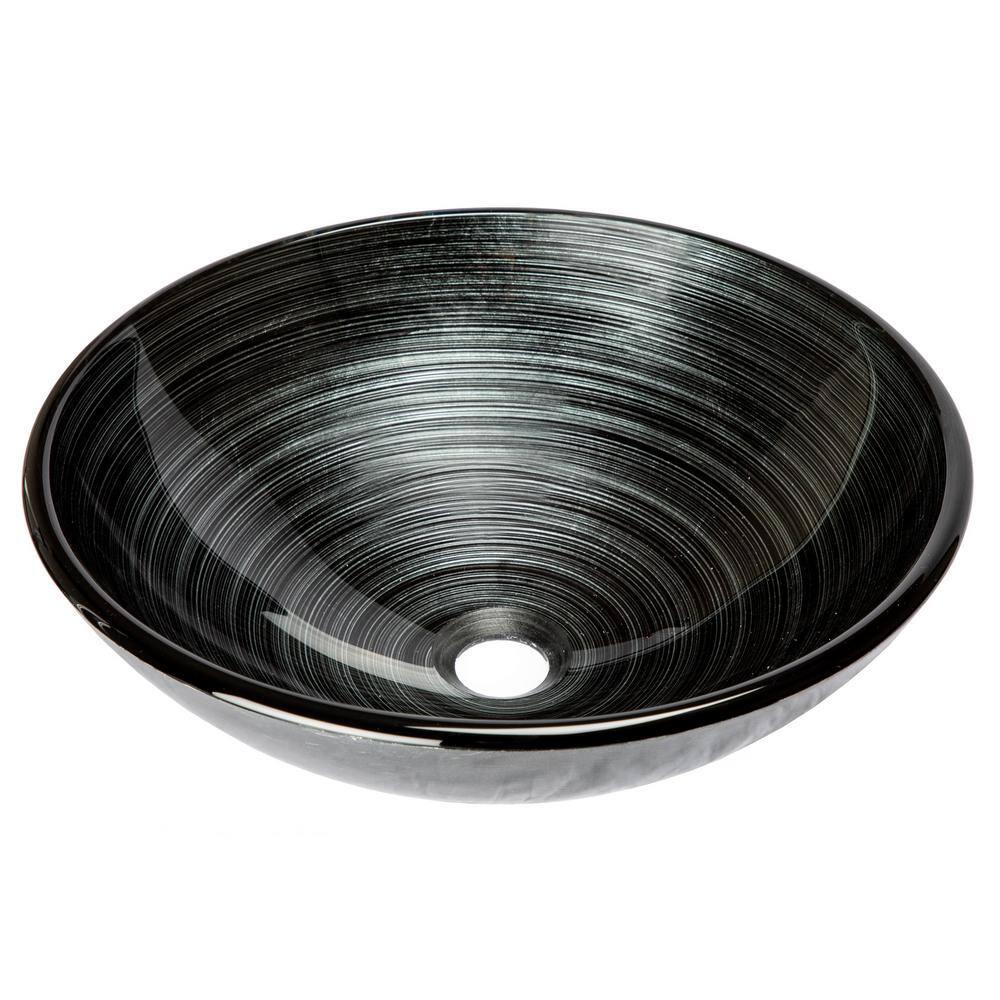 Eden Bath 16.38'' Tempered Glass Circular Bathroom Sink