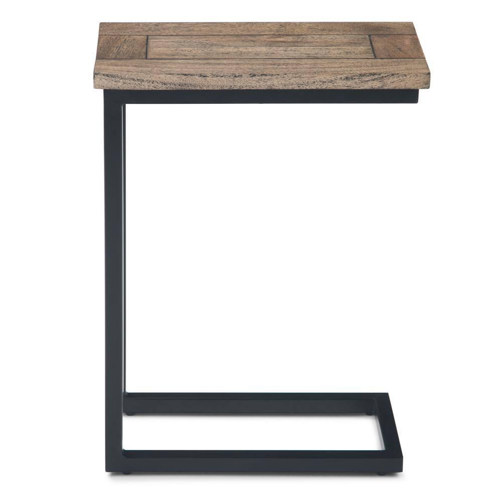 Simpli Home Skyler Solid Wood C Side End Accent Table