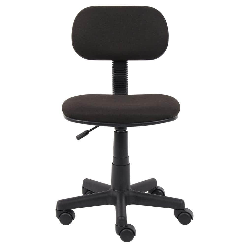 Fabric Steno Chair Black - Boss Office Products: Pneumatic Lift, Nylon Base, Swivel Casters