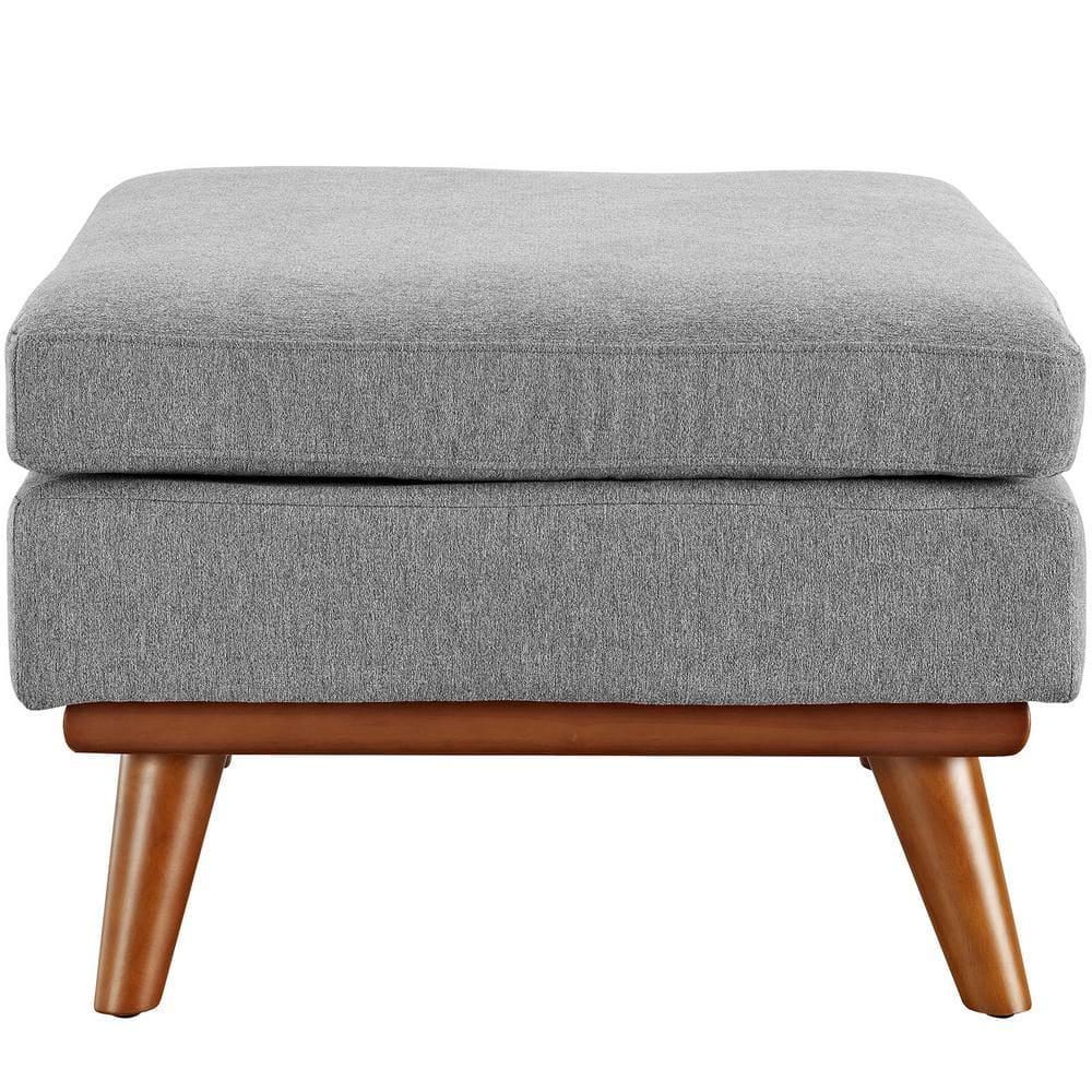 Modway Engage Upholstered Fabric Ottoman in Expectation Gray