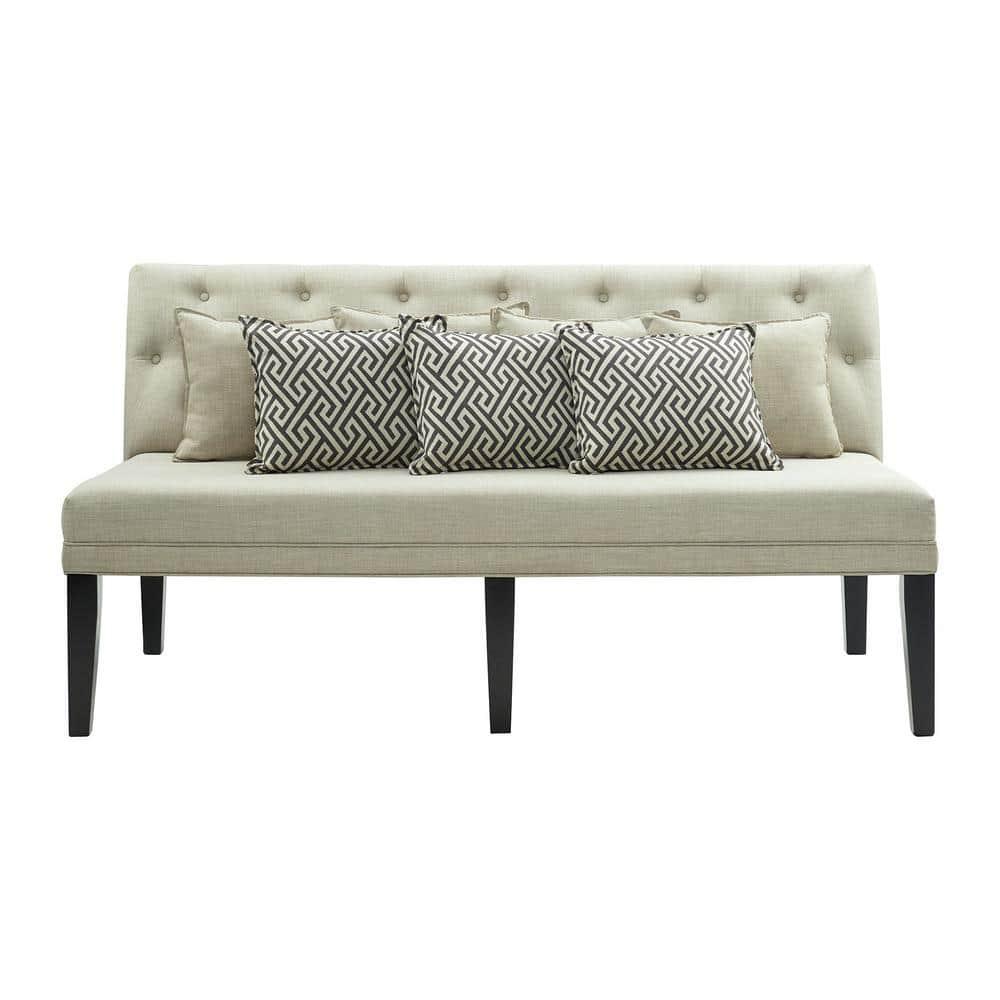 Picket House Furnishings Mara Sofa with Seven Pillows in Beige