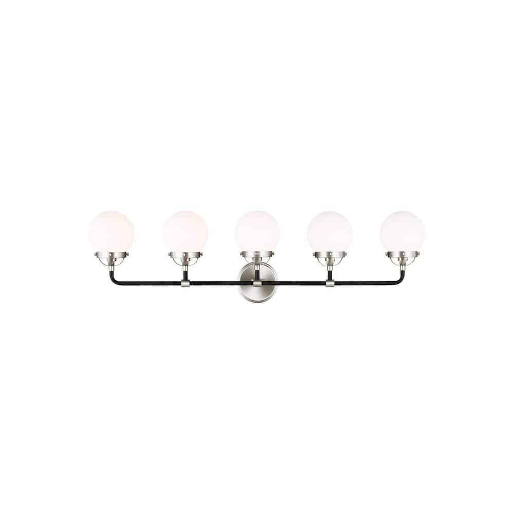 Generation Lighting Cafe 38.25-in 5 -Light Brushed Nickel Modern/contemporary Vanity light