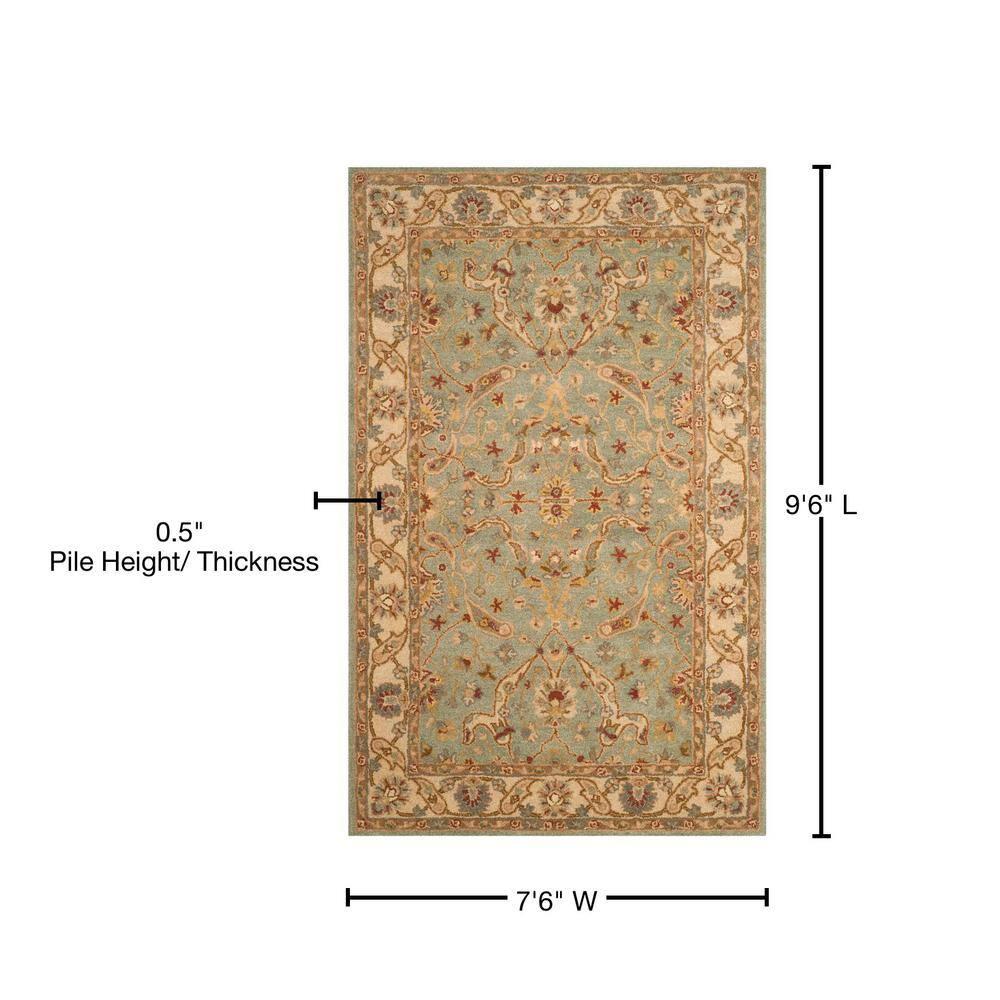 Antiquity AT311 Hand Tufted Area Rug - Teal/Beige - 7'6"x9'6" - Safavieh.