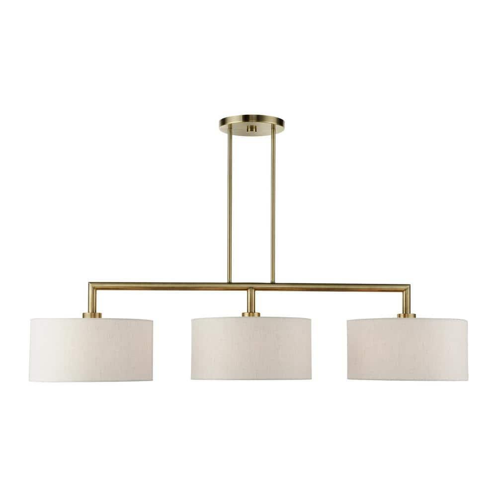 Livex Lighting Meridian 3 - Light Chandelier in  Antique Brass