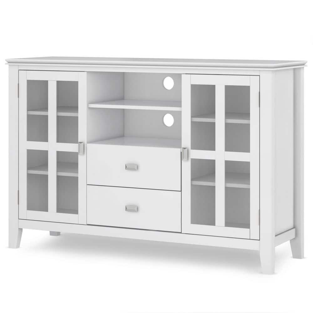 Simpli Home Artisan 53"W Solid Wood Contemporary Tall TV Stand for TVs up to 60" with Adjustable Shelves
