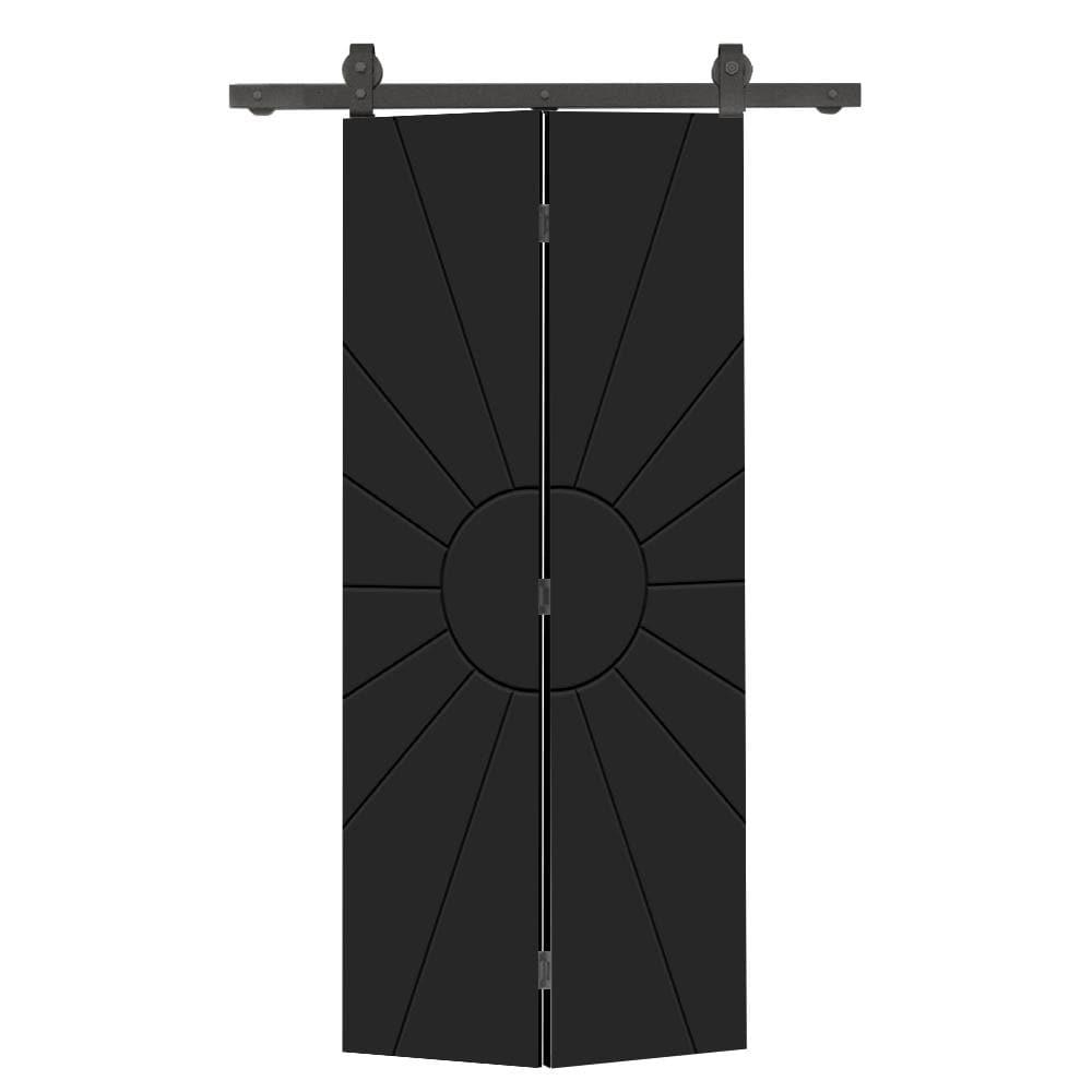 Calhome Modern Bi-Fold Barn Door with Sliding Hardware Kit