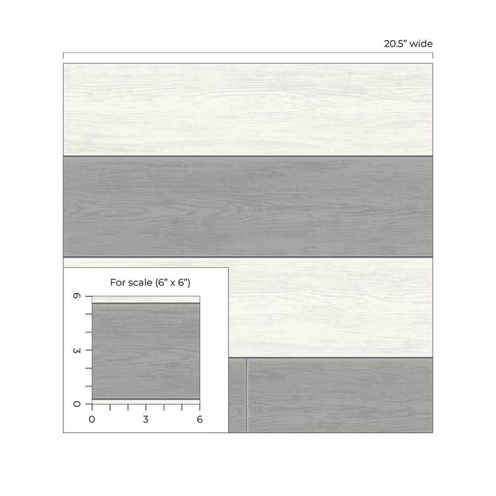 NextWall Argos Grey Two Toned Shiplap Peel and Stick Wallpaper