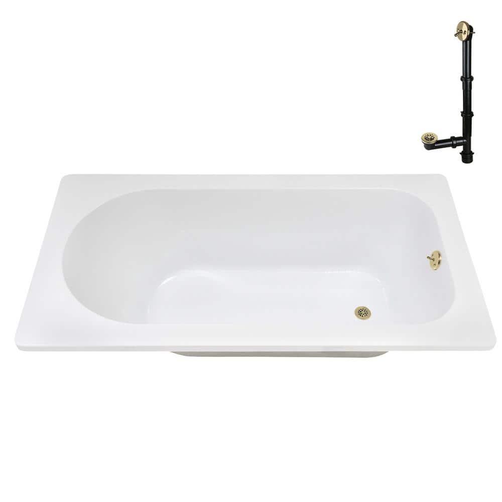 72" x 36" Acrylic Soaking Drop-In Bathtub, Drain Included
