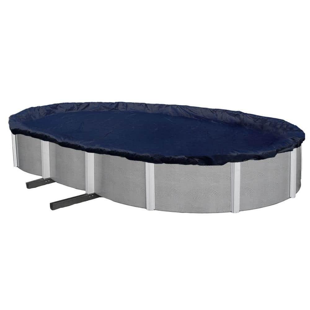Winter Block Oval Winter Laminated Polyethylene Pool Cover, 12 x 18 ft. Aboveground Pool