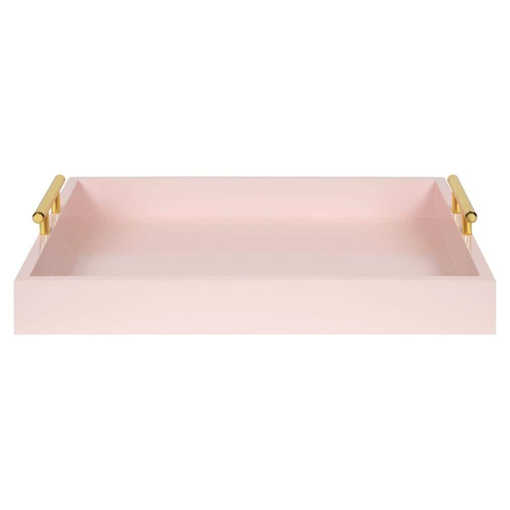 Kate and Laurel Lipton Tray, 16.5x12.25, Pink and Gold