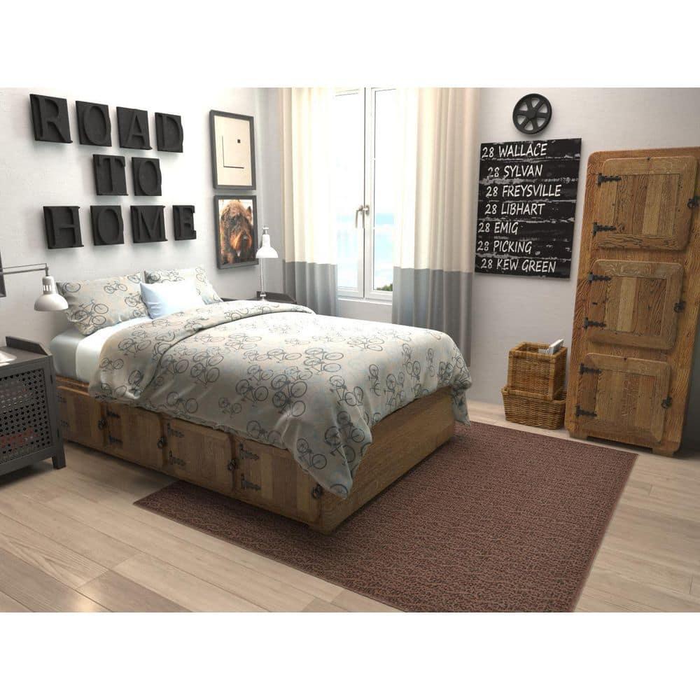 Unique Loom 6' 1 x 6' 1 Square Brown Outdoor Modern Links Area Rug