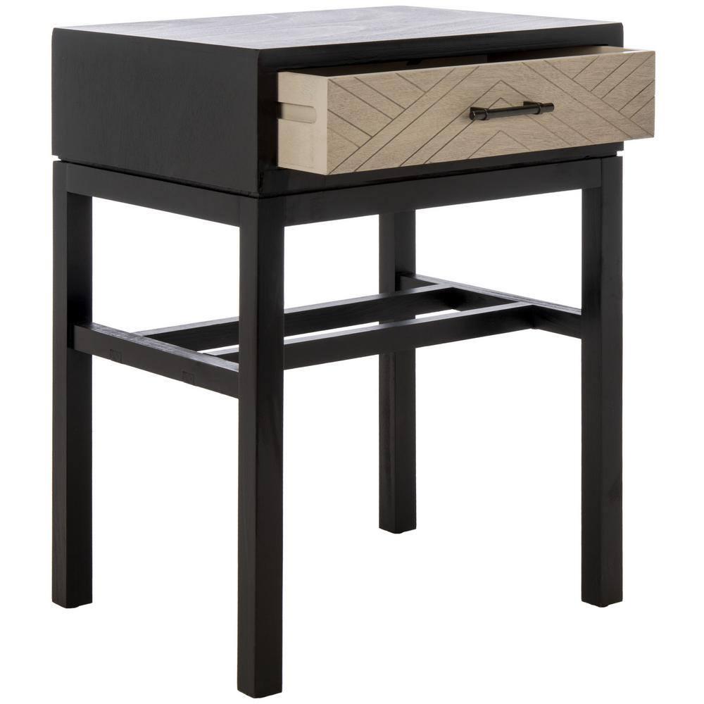 Ajana 1 Drawer Accent Table - Black - Safavieh.