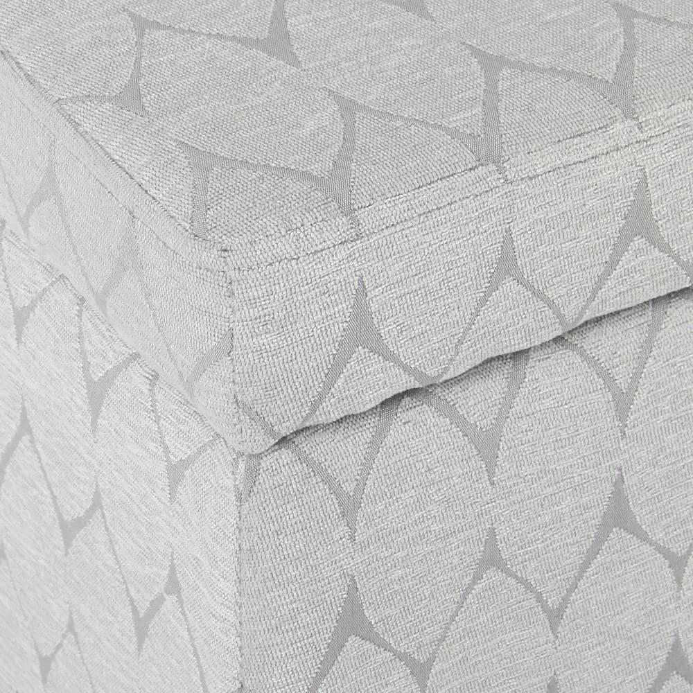 Large Textured Storage Bench Light Gray - HomePop: Upholstered, Bedroom, Rectangular, Wood Legs