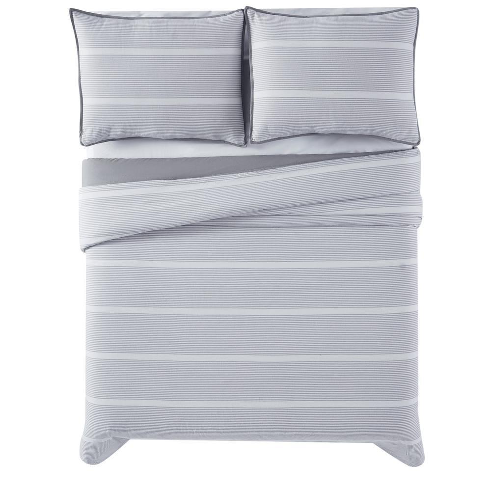 Brooklyn Loom Niari Yarn Dye Stripe Cotton Box Stitch Striped Comforter Set