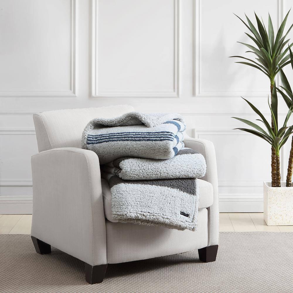 Nautica Tideway Nautica Printed Faux Shearling Throw Blanket