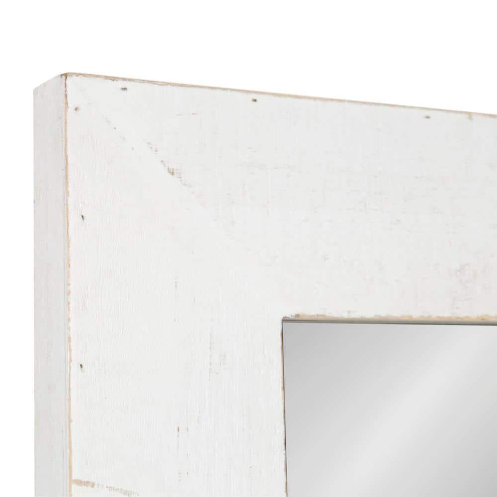 30" x 36" Garvey Wood Framed Wall Mirror White - Kate and Laurel: Modern Rectangle, No Assembly, Wall Mount