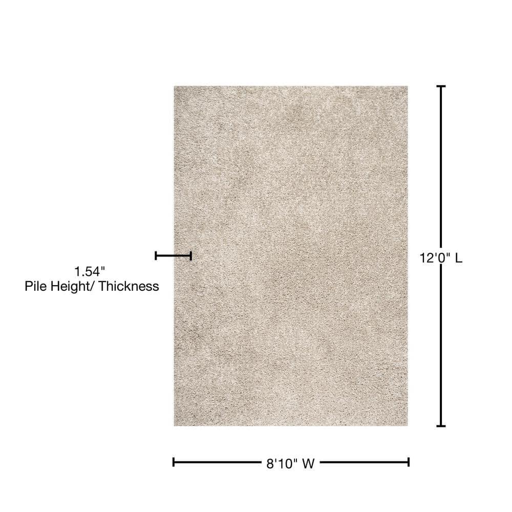 Nuloom Kara Solid 9x12 Shag Indoor Area Rug for Living Room Bedroom Dining Room Nursery, Beige