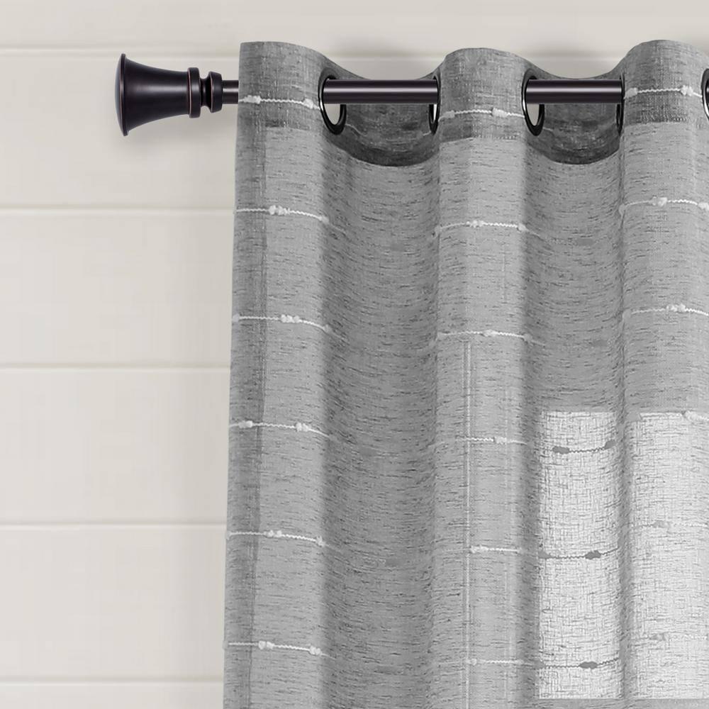 Lush Decor Farmhouse Textured Sheer Polyester Sheer Curtain Pair (Set of 2)