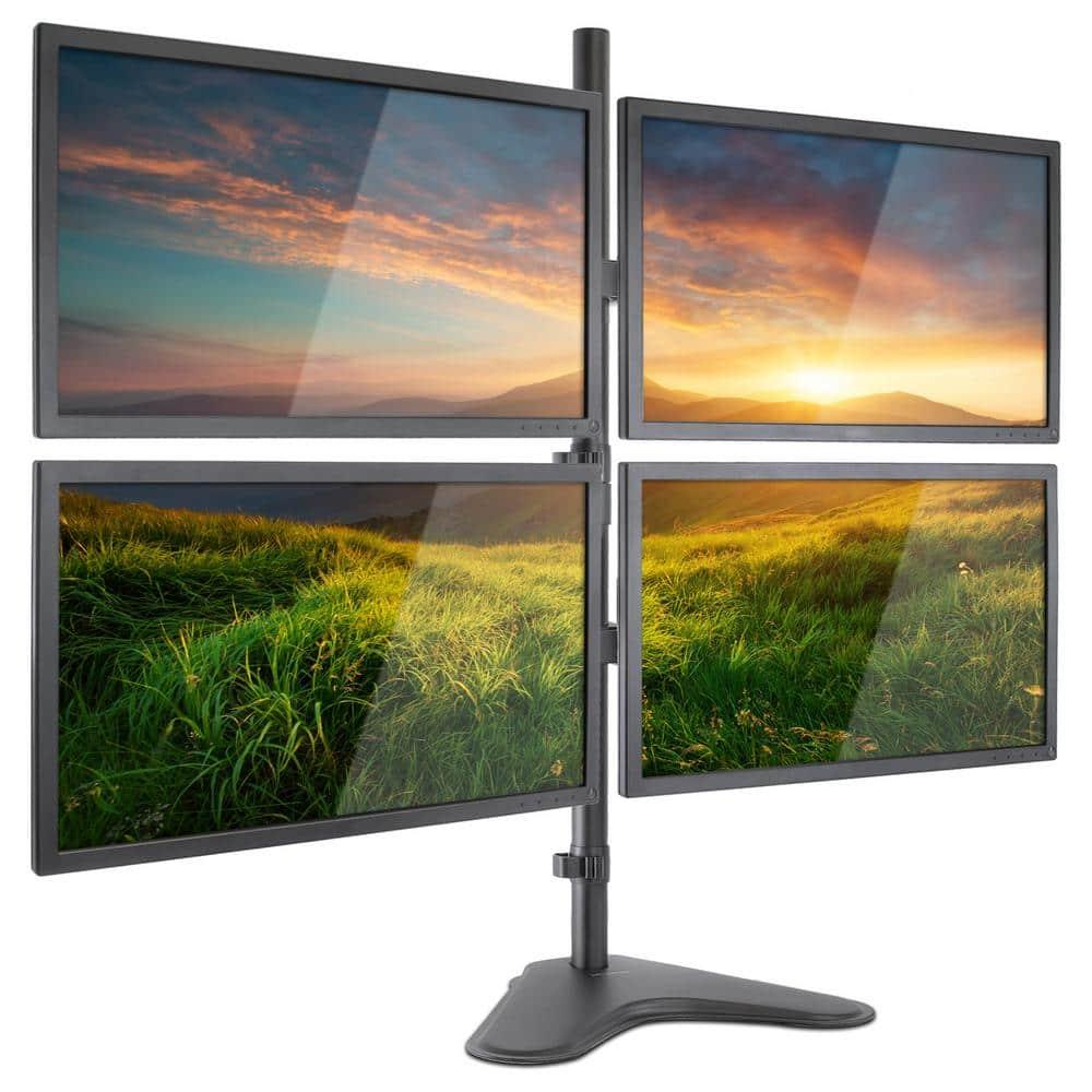Mount-it Mount-It Quad Monitor Stand | Height Adjustable Standing 4 Screen Mount Fits Monitors Up to 32 in.