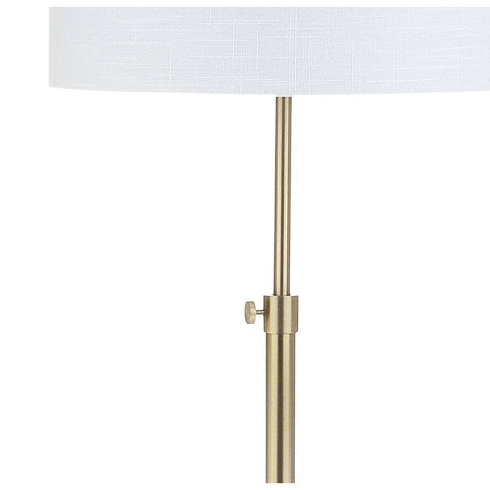 JONATHAN Y JYL3022A June 65" Adjustable Metal/Marble LED Floor Lamp, Modern, Contemporary, Elegant, Glam, Office, Living Room, Family Room, Dining Room, Bedroom, Hallway, Foyer, Brass