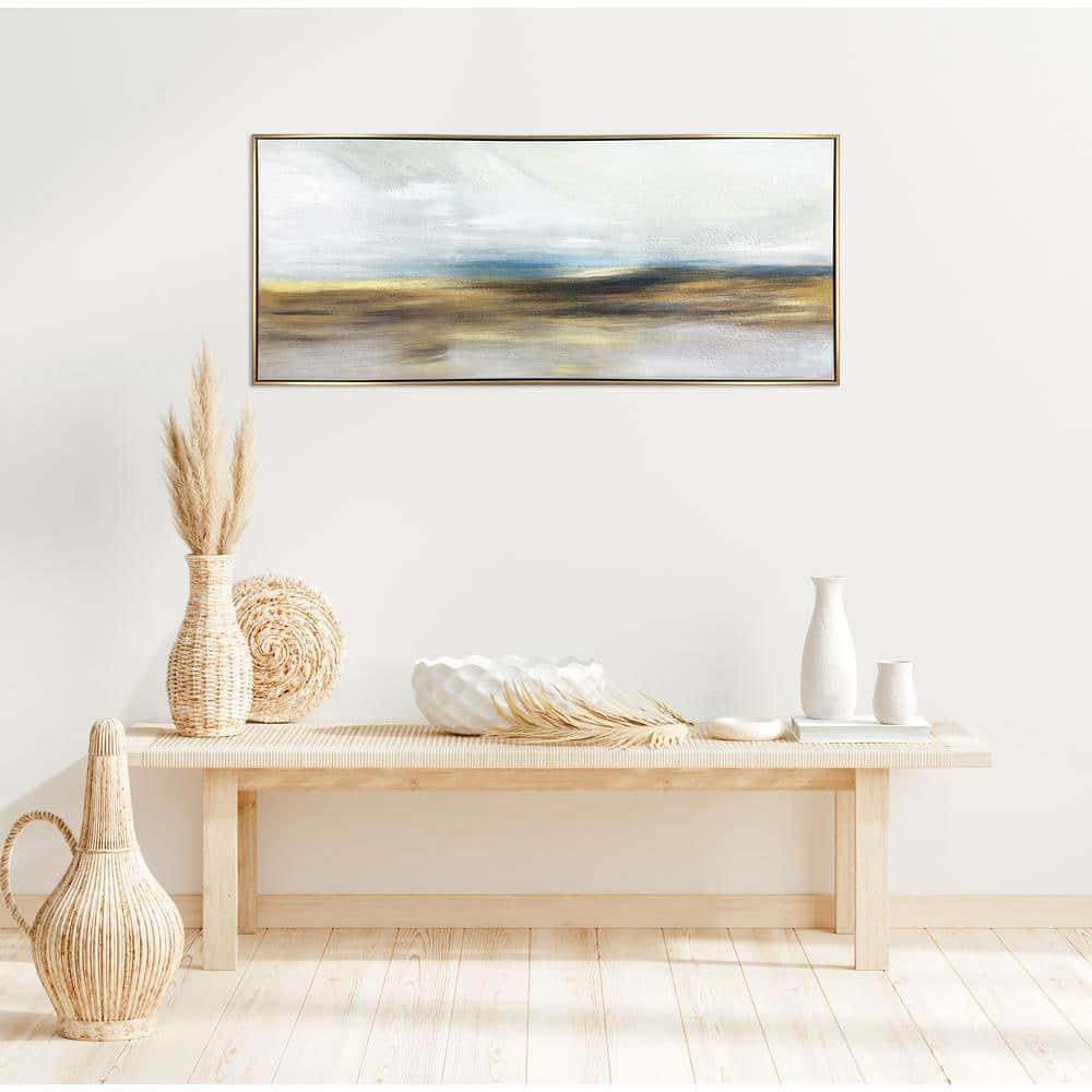 Wrought Studio™ "The Horizon" Hand Painted Floating Framed Canvas Wall Art Print, 19x45 Inches