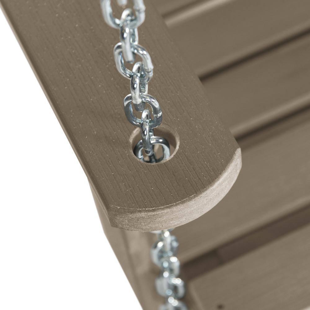 Weatherly 52" Woodland Brown Recycled Plastic Outdoor Porch Swing