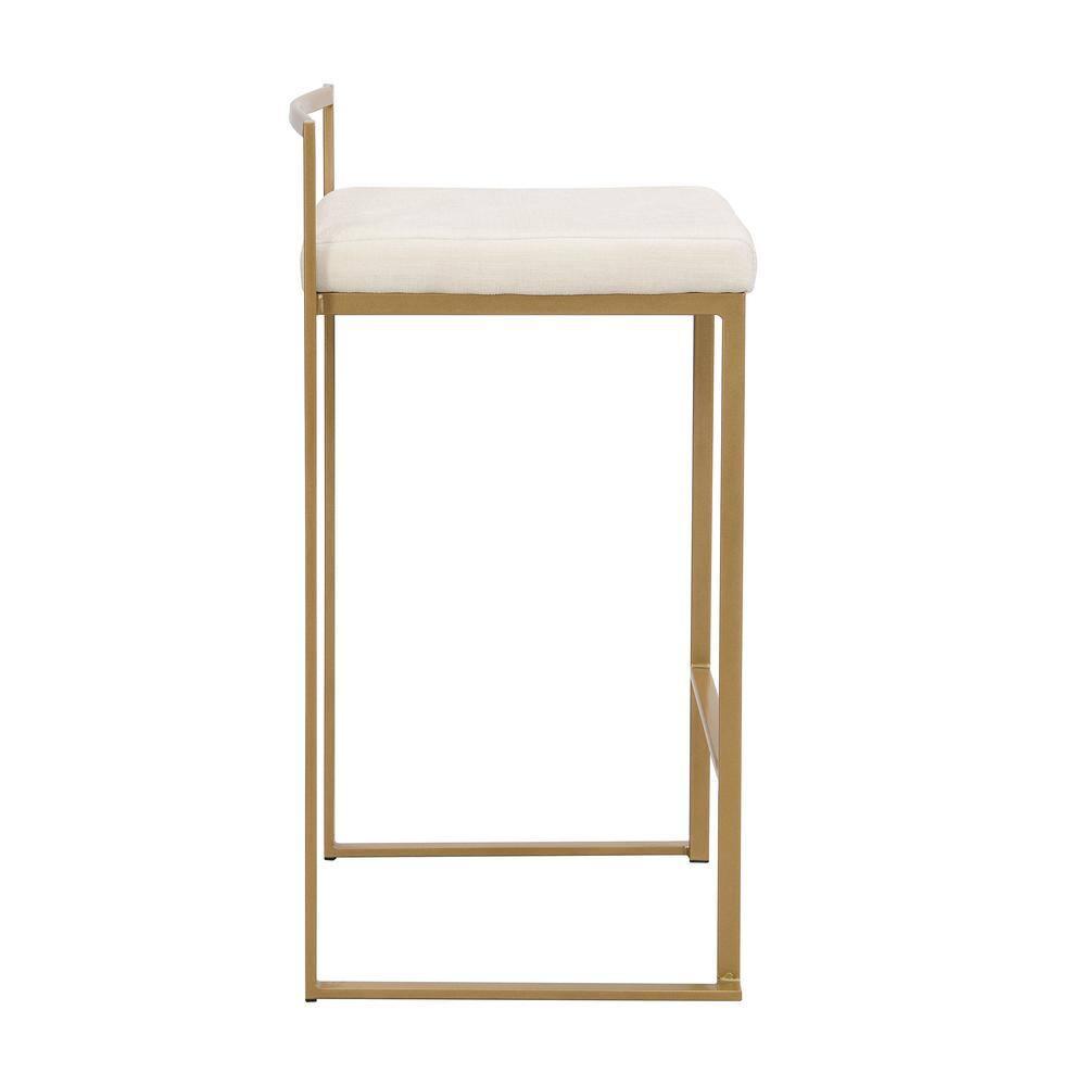 Carolina Living Lucien 25.25" Upholstered Counter Stool - Gold - Cream Upholstery
