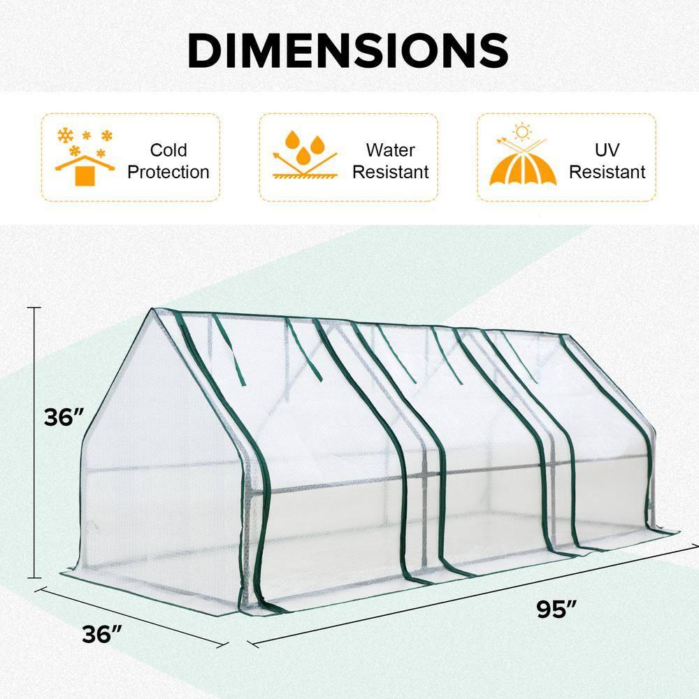 EAGLE PEAK 95'' W x 36'' D Mini Greenhouse With Bubble Film Cover
