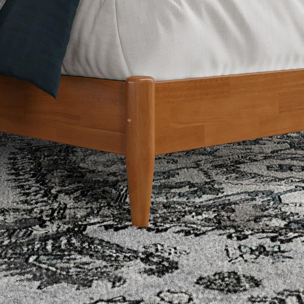 AFI Naples Queen Solid Wood Low Profile Platform Bed, Light Toffee