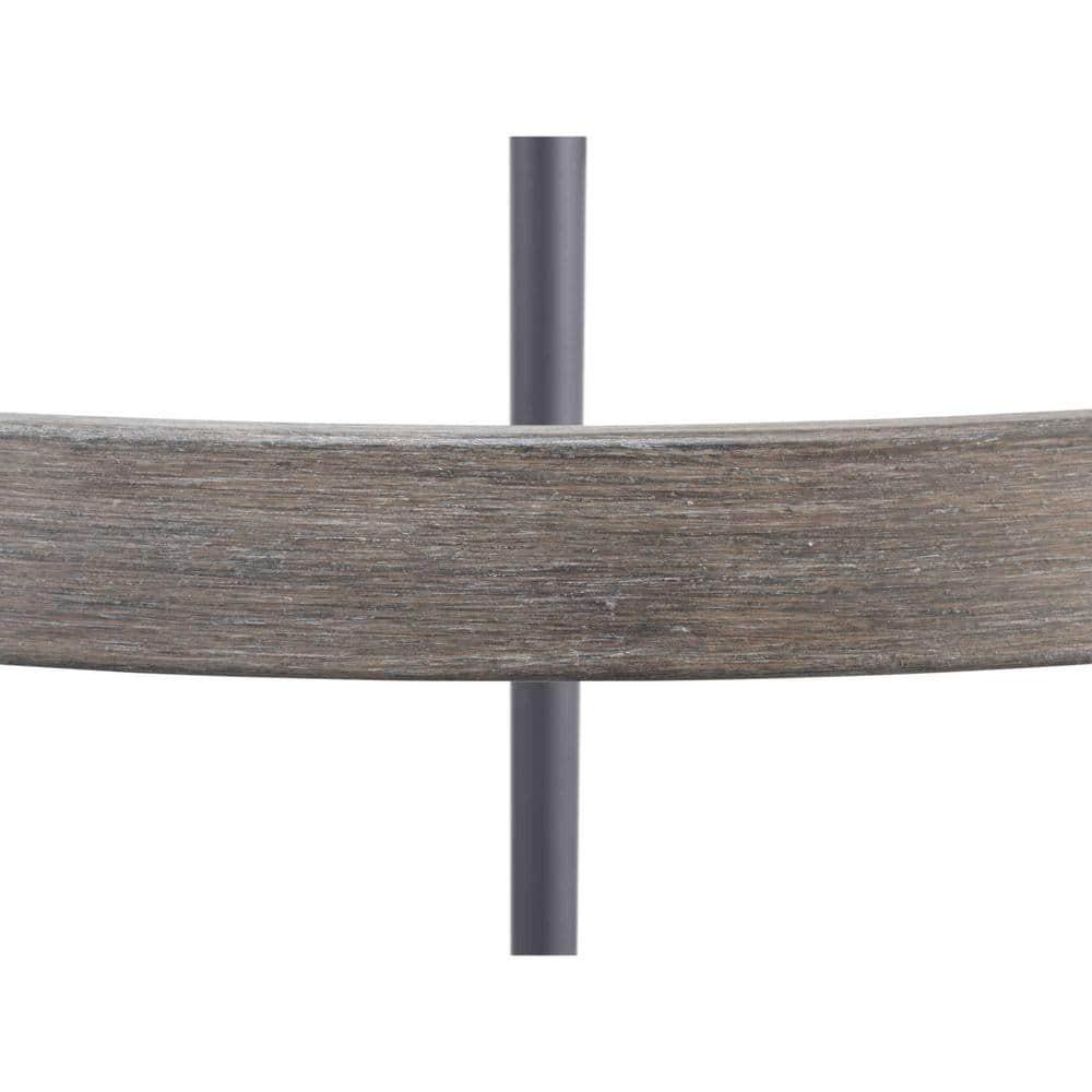 Progress Lighting Gulliver 5-Light Chandelier, Graphite Finish, Wood Grained Texture Shade