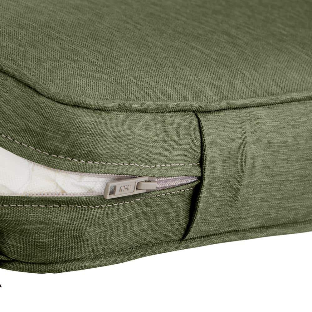 Classic Accessories Montlake FadeSafe Patio Bench/Settee Cushion Slip Cover - 3" Thick - Heavy Duty Outdoor Patio Cushion with Water Resistant Backing, Heather Fern Green, 59"W x 18"D x 3"T