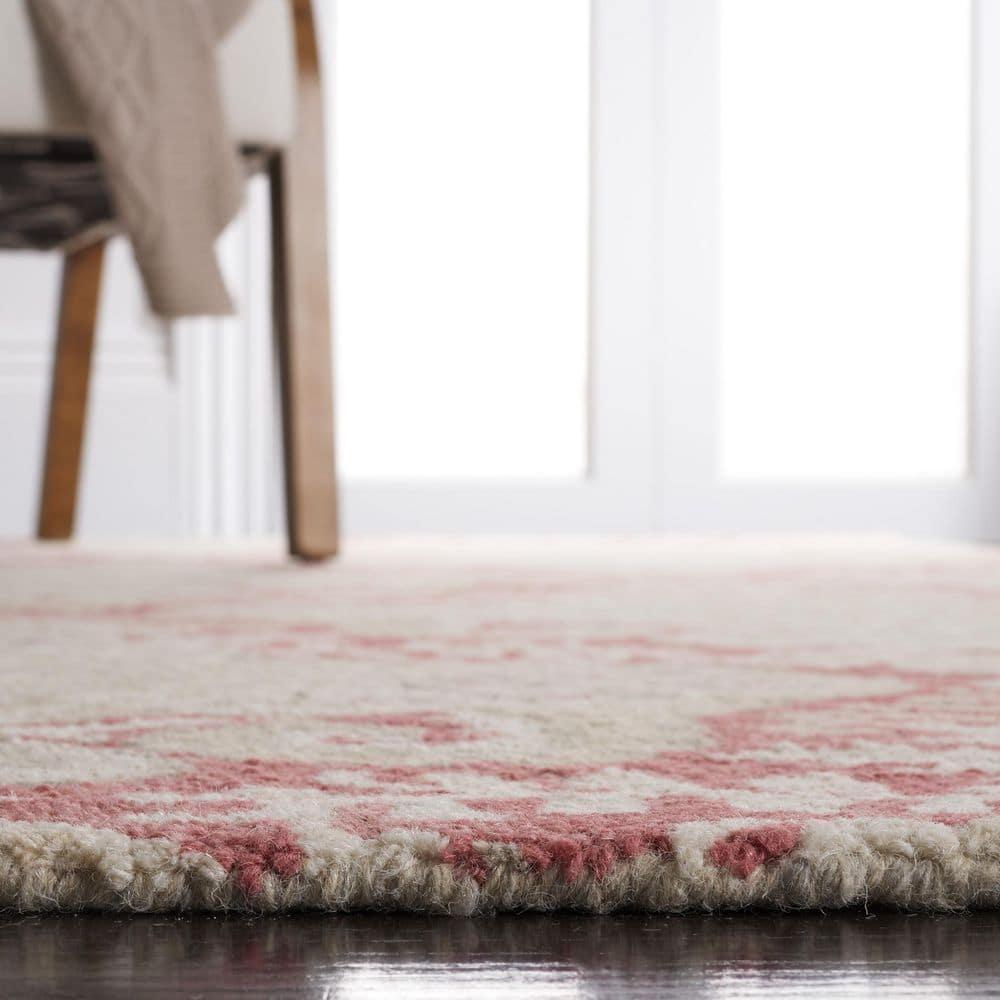 Micro-Loop MLP539 Hand Tufted Indoor Area Rug - Pink/Beige - 5'x5' - Safavieh