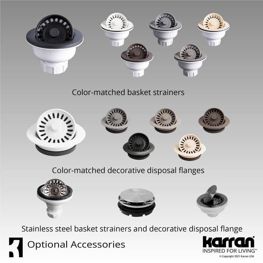 Karran Retrofit Farmhouse Apron Front Quartz Composite 34'' X 21-1/4'' 50/50 Double Bowl Kitchen Sink