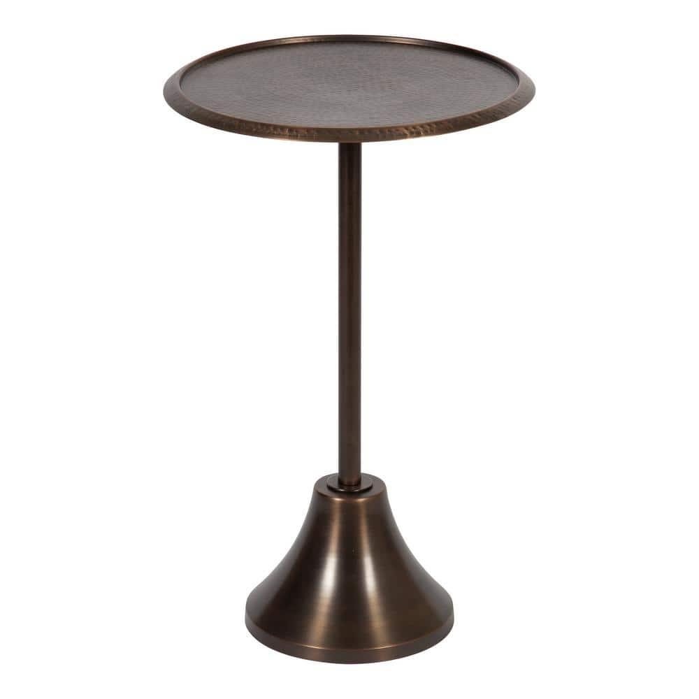 Kate and Laurel Sanzo Round Metal Side Table, 15x15x24, Bronze